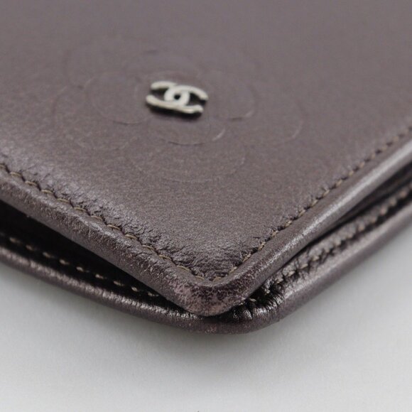 CHANEL Purple Leather Logo Wallet - Picture 5 of 10
